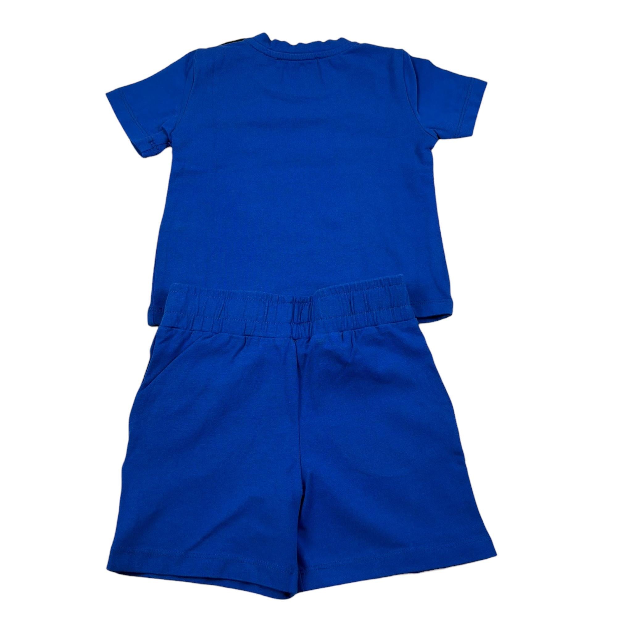 Daniele Alessandrini Completo Tinta Unita T-Shirt-Bermuda per Neonato 1296K00282X COBALTO DANIELE ALESSANDRINI 