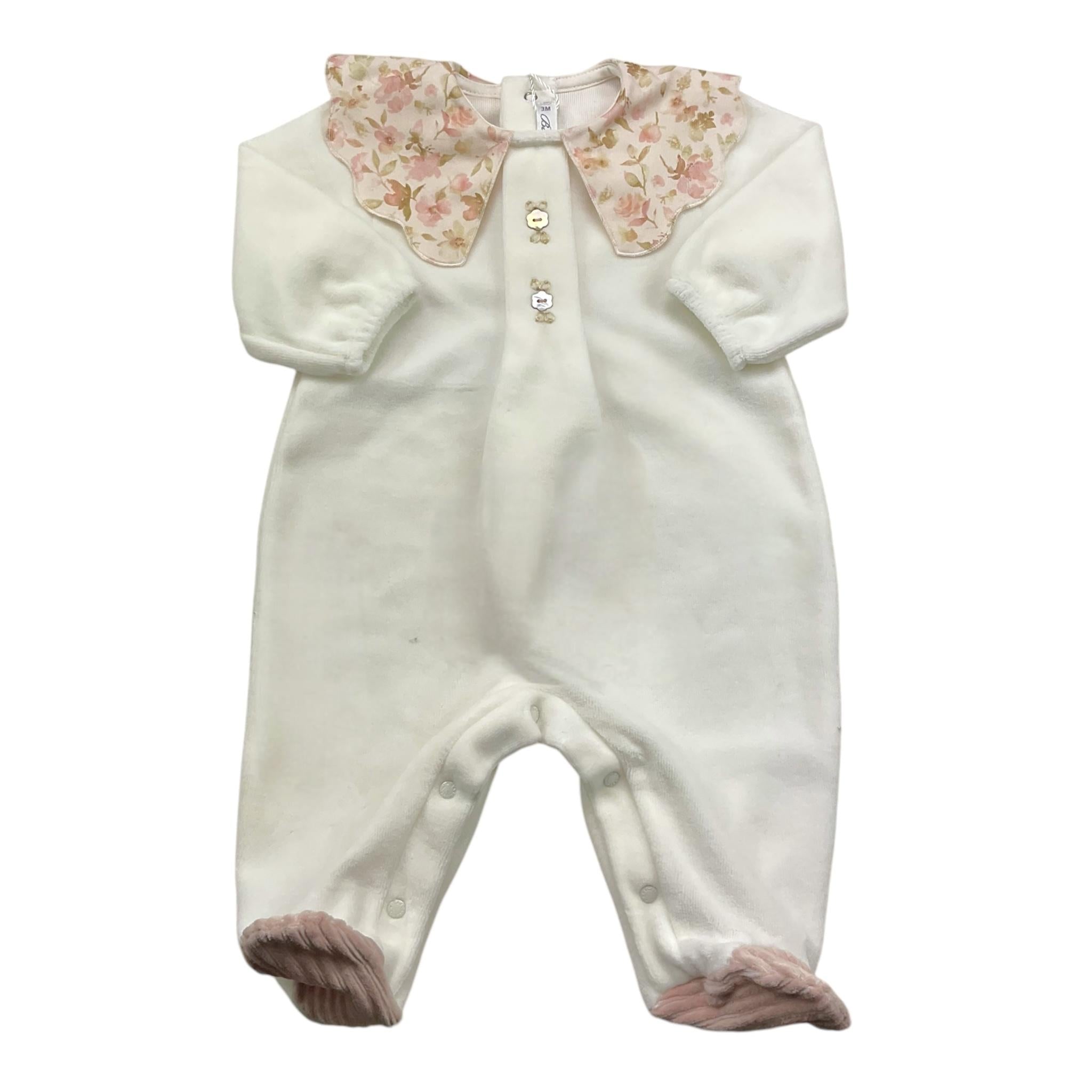 BARCELLINO tutina tinta unita con fantasia Bianco per Neonata 115801 BIANCO BARCELLINO 