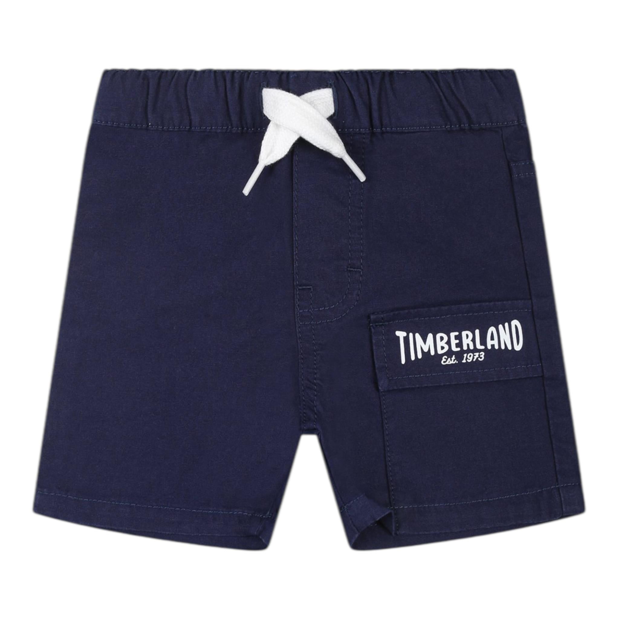 Timberland Bermuda Tinta Unita con Elastico In Vita per Neonato T60495X BLU TIMBERLAND 