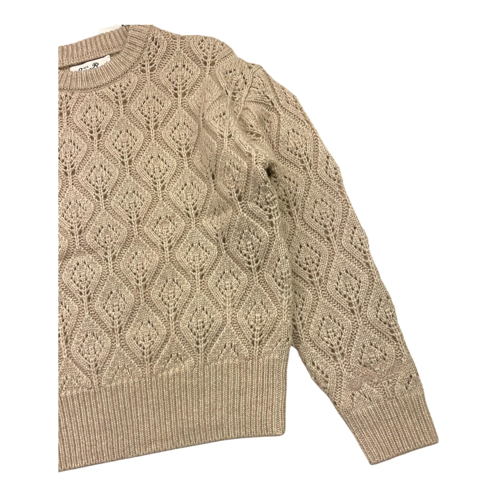 SAINT BARTH maglia tinta unita girocollo traforata Sabbia per Bambina LOUI0006 SABBIA SAINT BARTH 