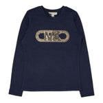 MICHAEL KORS shirt girocollo tinta unita con stampa logo Blu per Bambina R15199 BLU MICHAEL KORS 