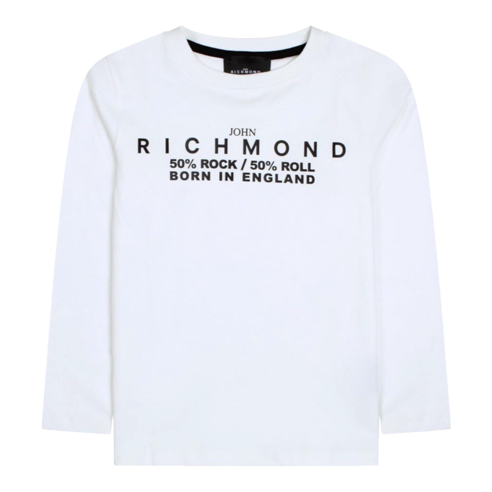 JOHN RICHMOND shirt girocollo tinta unita con stampa Bianco per Neonato RIA24034TS BIANCO JOHN RICHMOND 