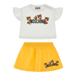 Moschino Completo 2 Pezzi T-Shirt-Gonna per Neonata MAG01G BIANCO/GIALLO MOSCHINO 