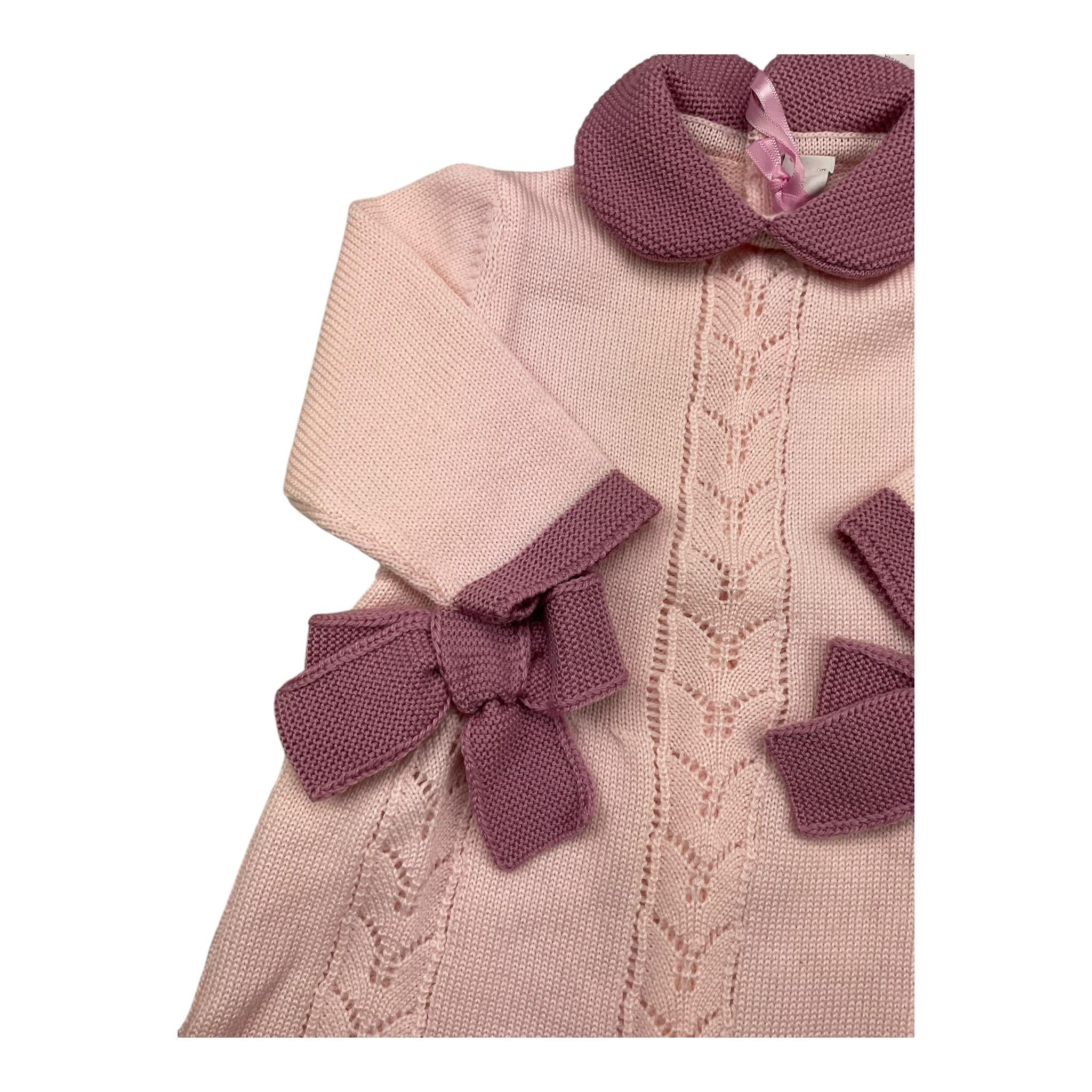 COLORI CHIARI tutina manica lunga tinta unita con fiocchi in contrasto Rosa per Neonata FF167887 ROSA COLORI CHIARI 