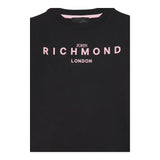 John Richmond Abito Girocollo Tinta Unita con Logo per Bambina RGP25007VE NERO JOHN RICHMOND 