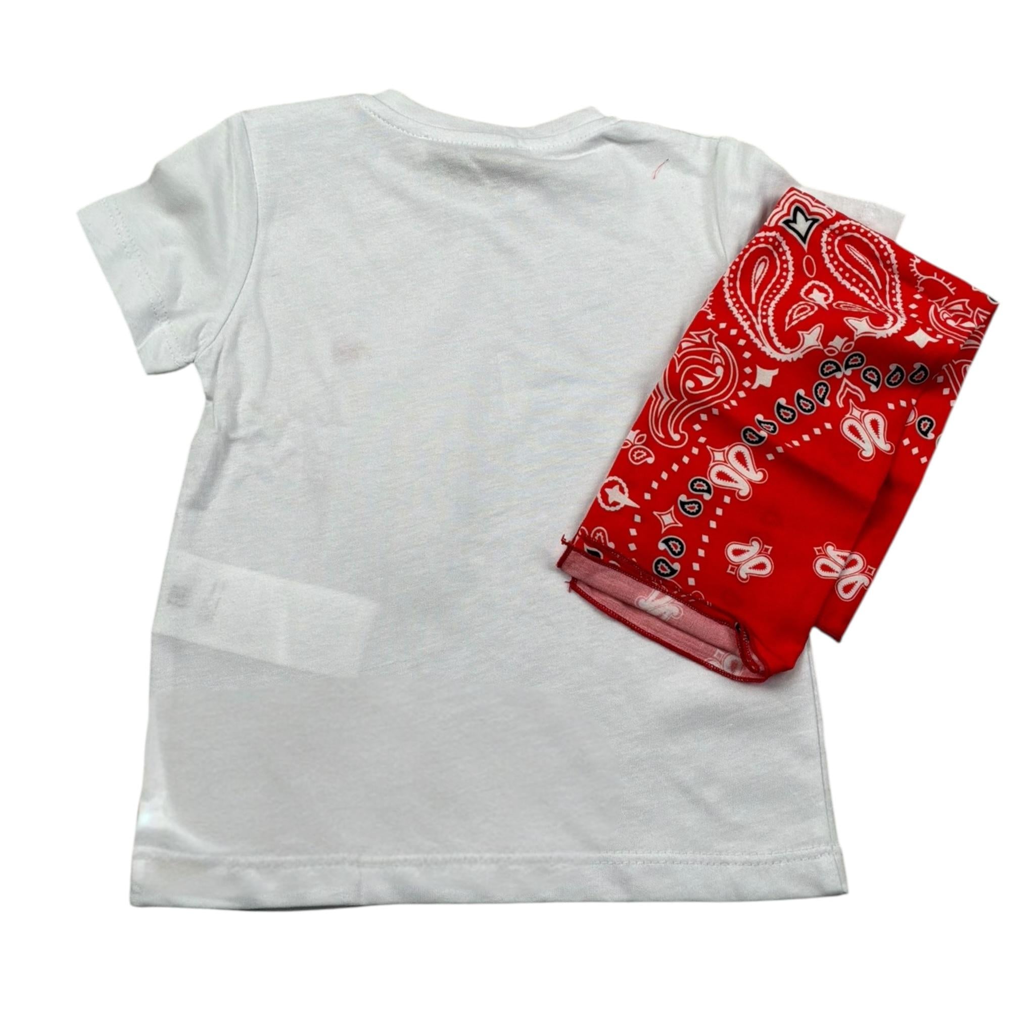 Manuel Ritz T-Shirt Girocollo tinta unita con Stampa E Bandana Bianco per Neonato MR3124X BIANCO MANUEL RITZ 