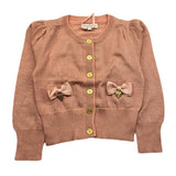 ANGEL'S FACE cardigan tinta unita lurex con applicazioni fiocchi Rosa per Bambina NICOLETTEX ROSA ANGEL'S FACE 