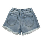 Lu Lu By Miss Grant Short In Denim tinta unita con Elastico In Vita Azzurro per Bambina LL3376 AZZURRO LU LU BY MISS GRANT 