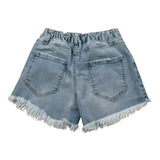 Lu Lu By Miss Grant Short In Denim tinta unita con Elastico In Vita Azzurro per Bambina LL3376 AZZURRO LU LU BY MISS GRANT 