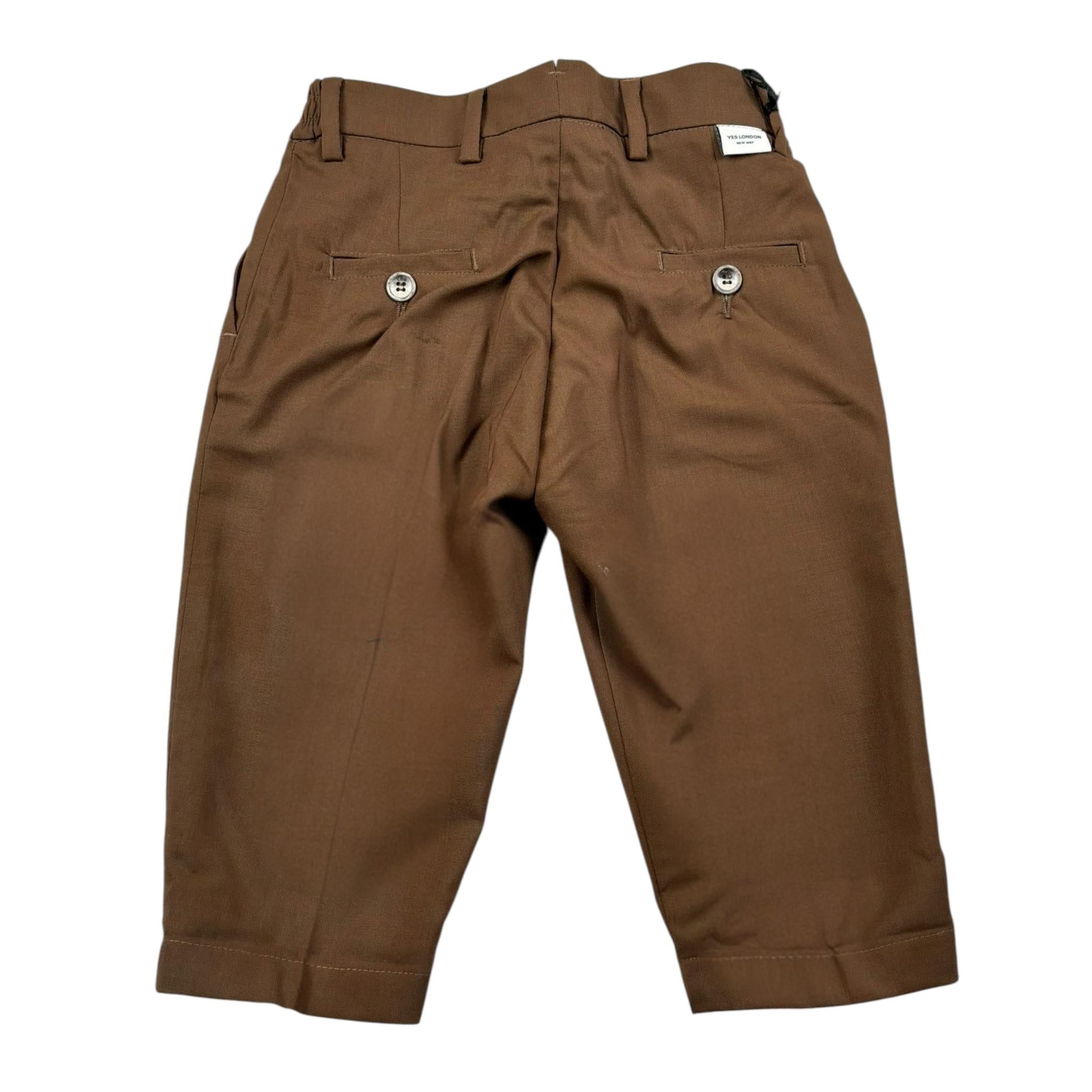 Yes London Pantalone Tinta Unita con Elastico In Vita per Neonato JR3035N MARRONE YES LONDON 