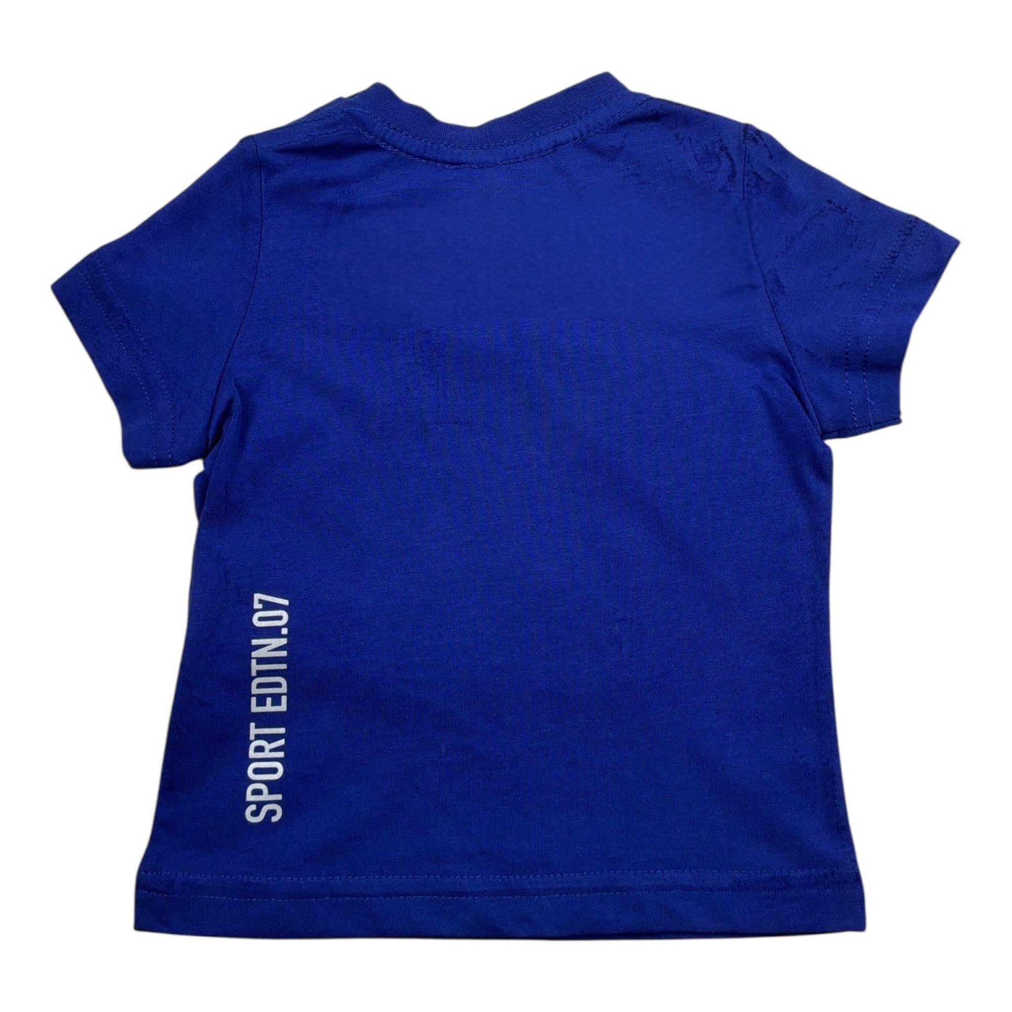Dsquared2 T-Shirt Girocollo tinta unita con Stampa Blu per Neonato DQ1540 BLU DSQUARED2 