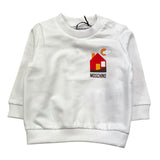 MOSCHINO felpa girocollo tinta unita con stampa Bianco per Neonato MRF060 BIANCO MOSCHINO 
