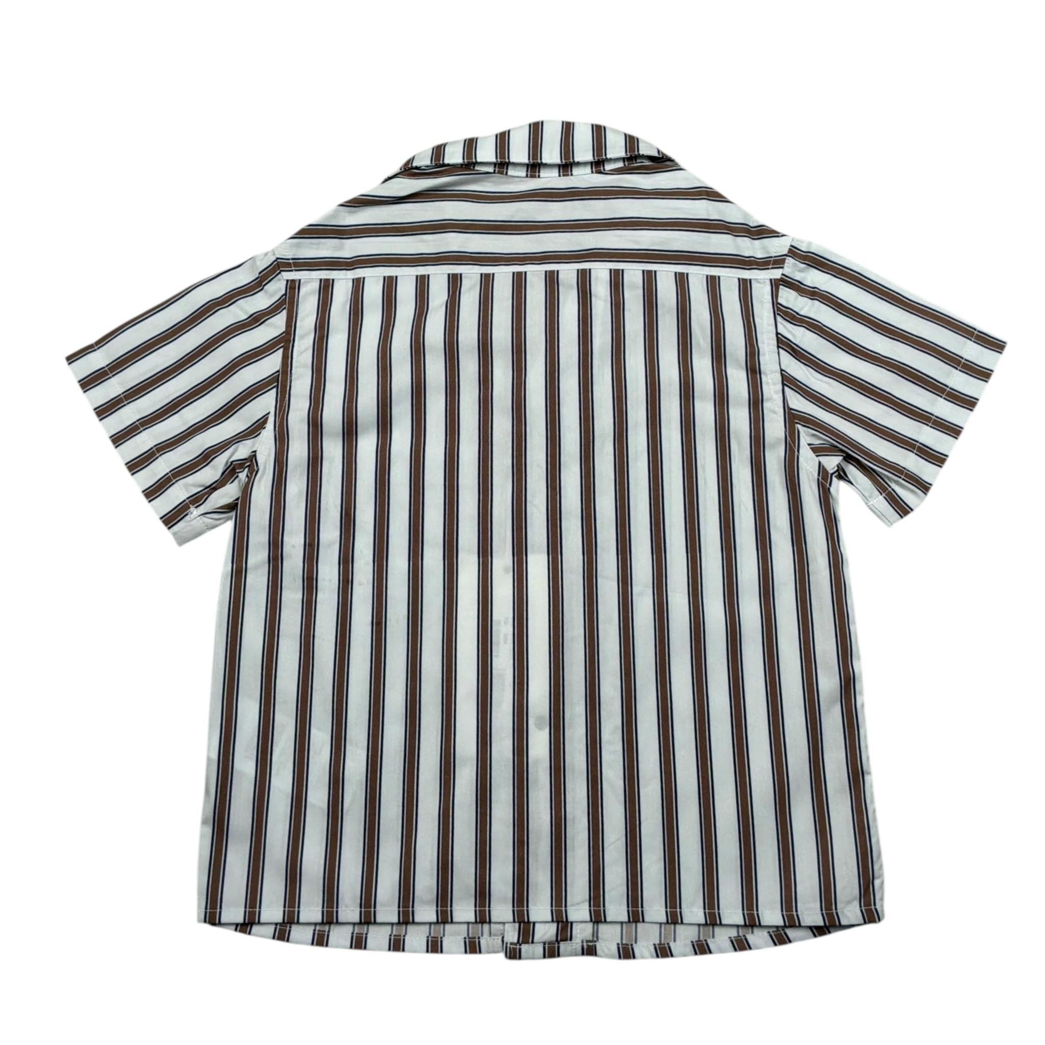 Siviglia Camicia Mezza Manica Fantaisa A Righe per Neonato SVNSH17273 BIANCO SIVIGLIA 