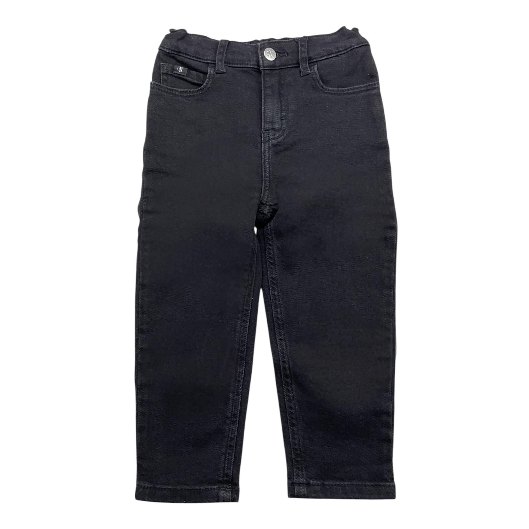 CALVIN KLEIN jeans tinta unita con girovita regolabile Nero per Bambino IN0IN00218 NERO CALVIN KLEIN 
