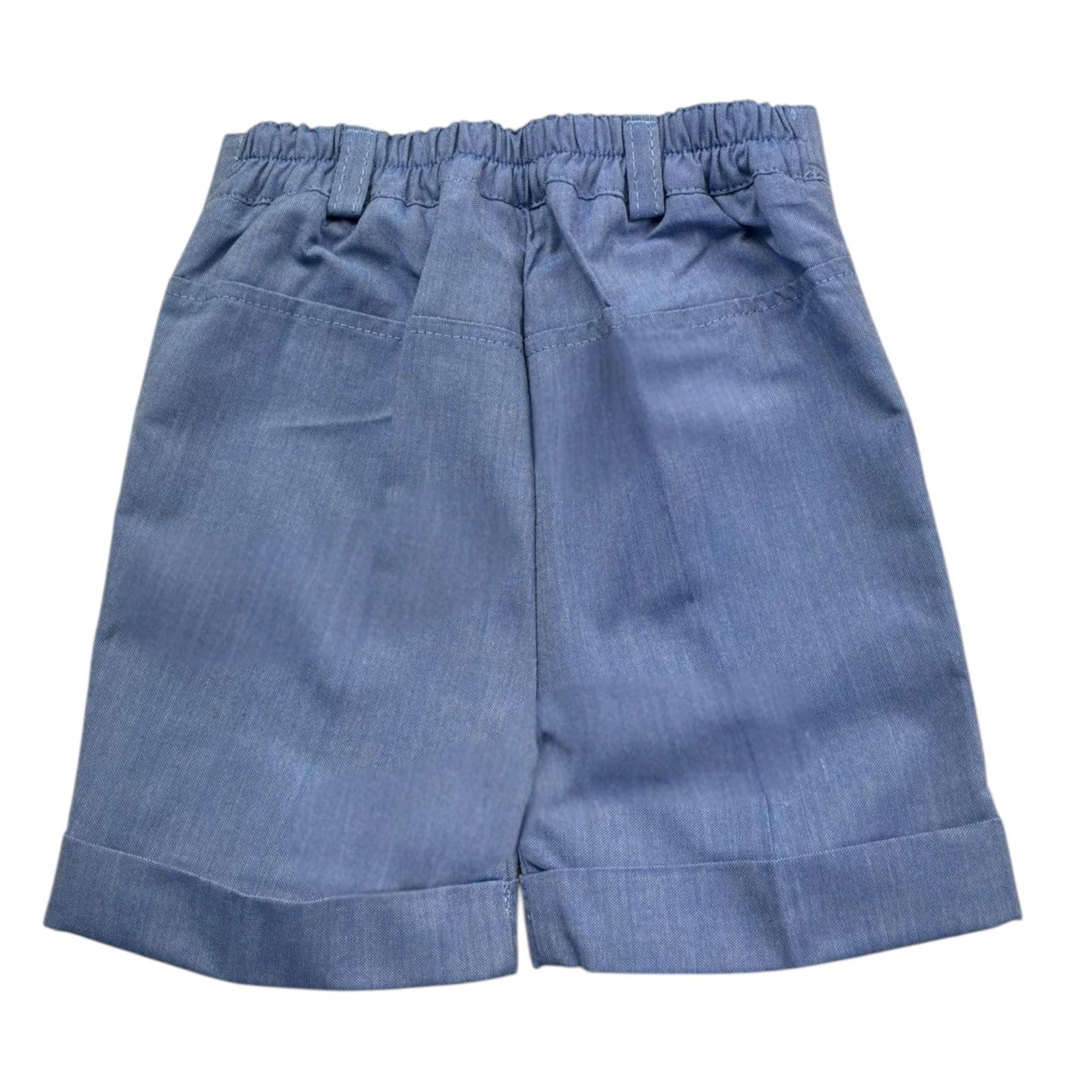 Manuel & Frank Bermuda Tinta Unita con Elastico In Vita per Neonato MF2416I AZZURRO MANUEL & FRANK 