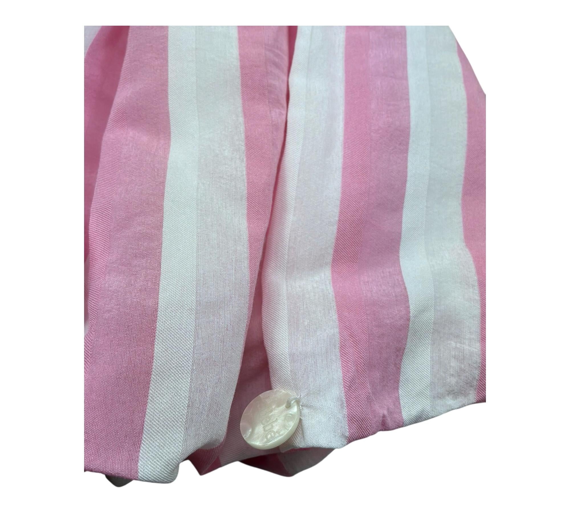 Le Bebe Camica Mezza Manica Fantasia A Righe per Neonata LBG6357 BIANCO/ROSA LE BEBE 
