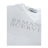 Ermanno Scervino T-Shirt Girocollo Tinta Unita con Brillantini per Bambina SFTS030 BIANCO ERMANNO SCERVINO 