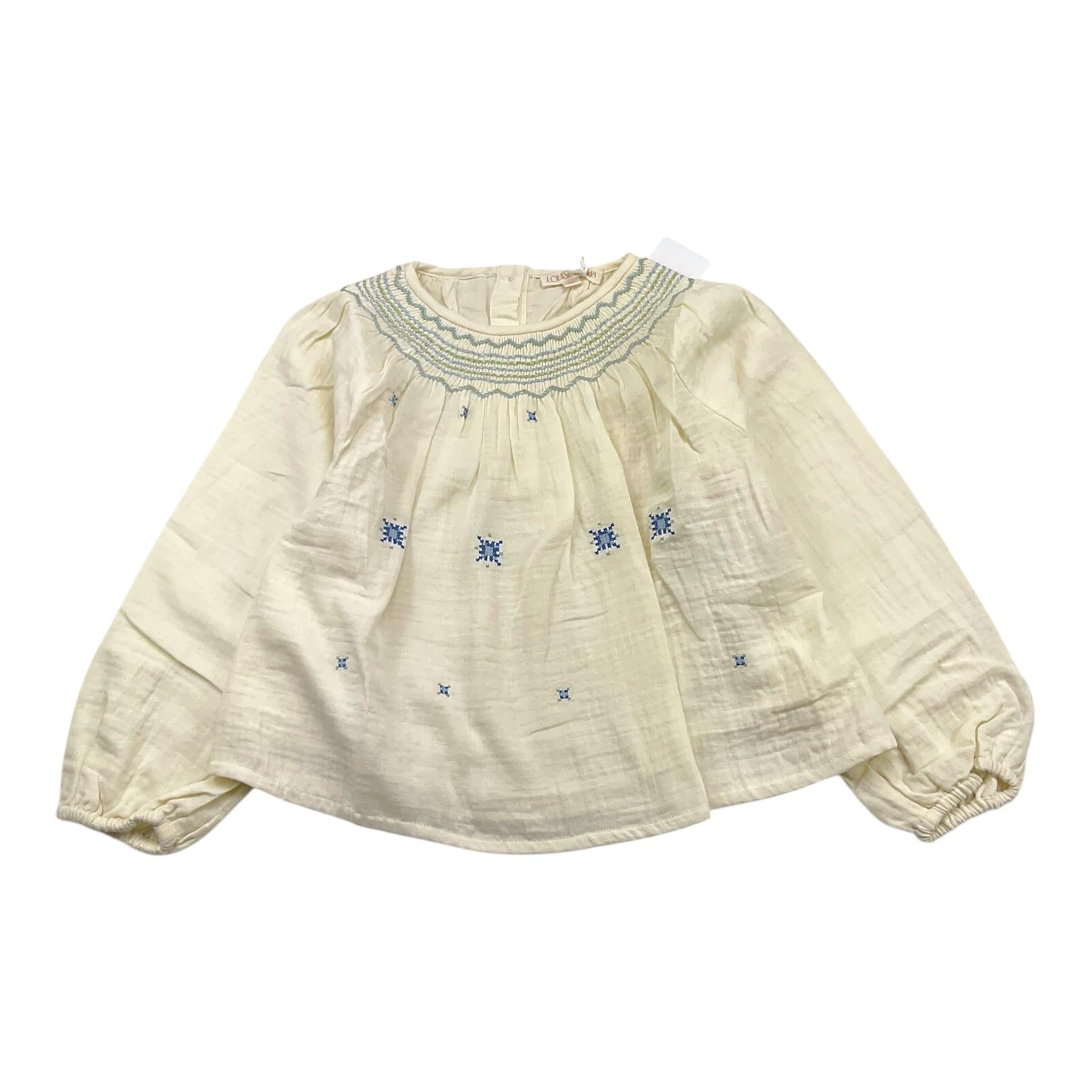 LOUISE MISHA camicia manica a sbuffo tinta unita con stampa Panna per Bambina GRMW24B0033 PANNA LOUISE MISHA 