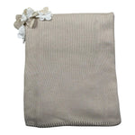 Le Coconne Coperta Tinta Unita con Applicazioni per Neonata LCN2441 BEIGE LE COCONNE 