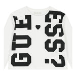 GUESS shirt girocollo tinta unita con stampe Bianco per Bambina J4YI03K8HM4 BIANCO GUESS 