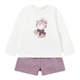 MAYORAL completo 2pz short-shirt bicolore Bianco/rosa per Neonata 2253 BIANCO/ROSA MAYORAL 
