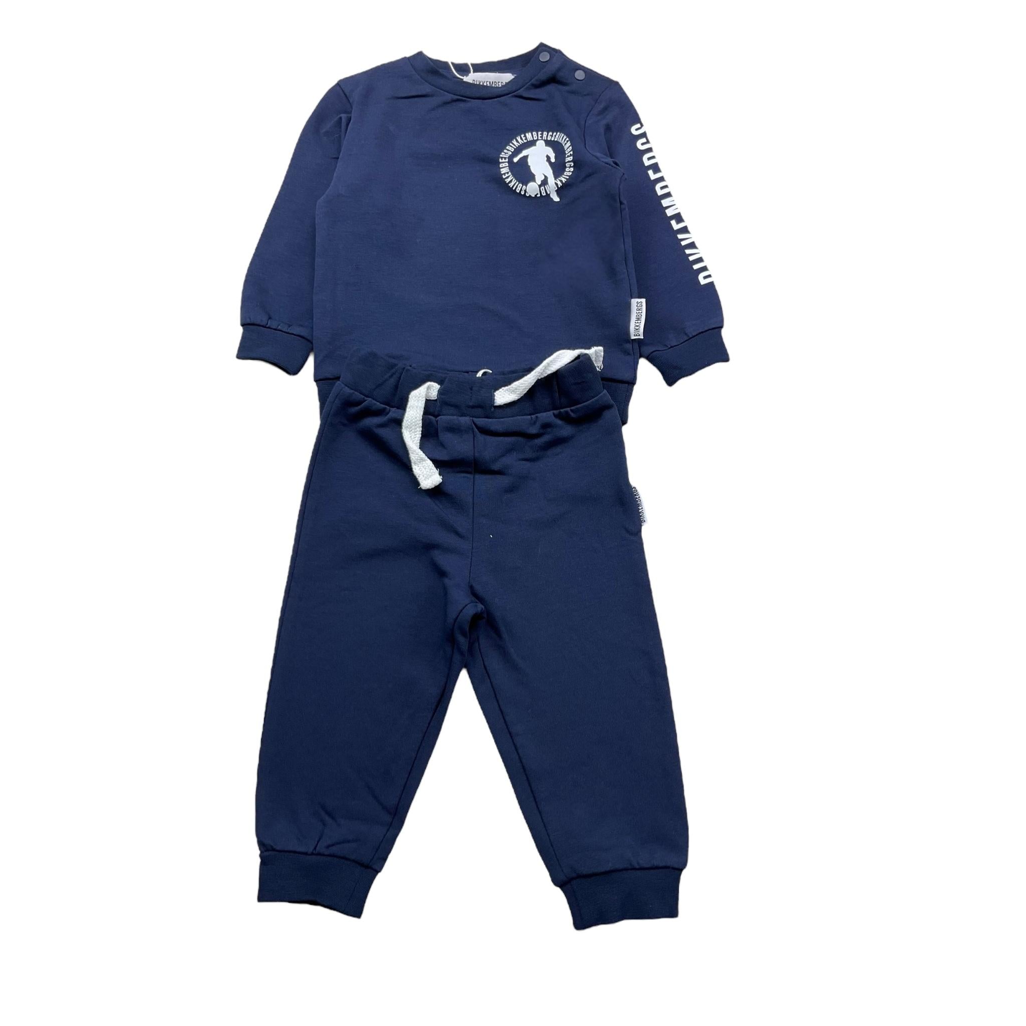 BiKKEMBERGS completo 2pz felpa-pantalone tinta unita Blu per Neonato BK2975 BLU BiKKEMBERGS 