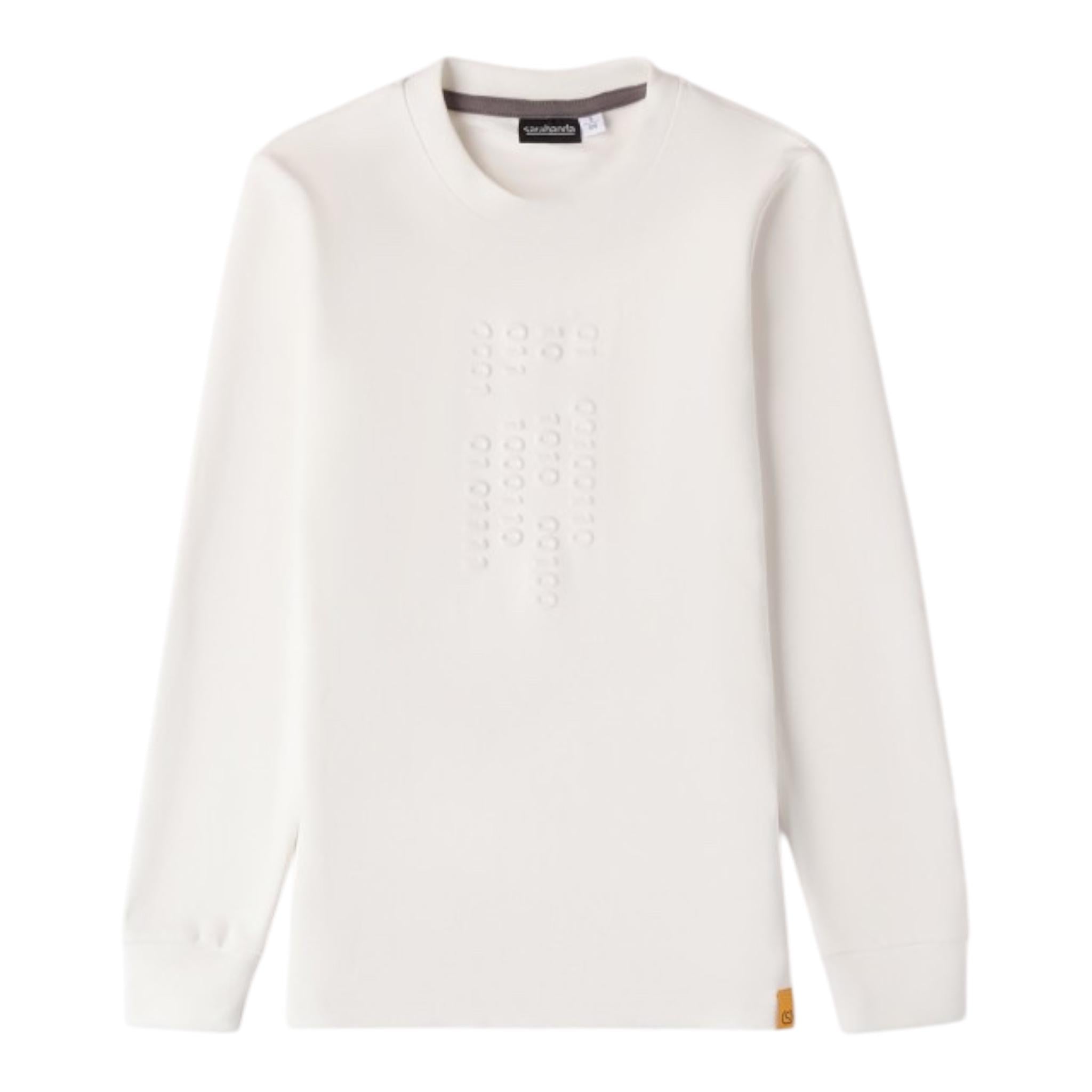 SARABANDA shirt girocollo tinta unita con stampa in rilievo Bianco per Bambino A531X BIANCO SARABANDA 