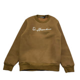 DANIELE ALESSANDRINI felpa girocollo tinta unita con stampa Marrone per Bambino 1231F00077 MARRONE DANIELE ALESSANDRINI 