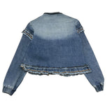 Alice Pi Einfarbige Jeansjacke mit blauen Knöpfen für Mädchen