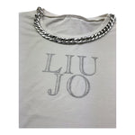Liu Jo T-Shirt Girocollo Tinta Unita con Stampa per Bambina GA5165 BIANCO LIU JO 