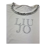 Liu Jo T-Shirt Girocollo Tinta Unita con Stampa per Bambina GA5165 BIANCO LIU JO 