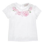 Monnalisa T-Shirt Girocollo Tinta Unita Stampa  per Neonata 39E601X BIANCO MONNALISA 