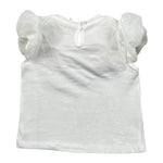 Miss Grant T-Shirt Girocollo Tinta Unita con Applicazioni per Neonata MG1332XX BIANCO MISS GRANT 