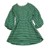 LU LU BY MISS GRANT abito tinta unita con fantasia girocollo Verde per Bambina LL1621 VERDE LU LU BY MISS GRANT 