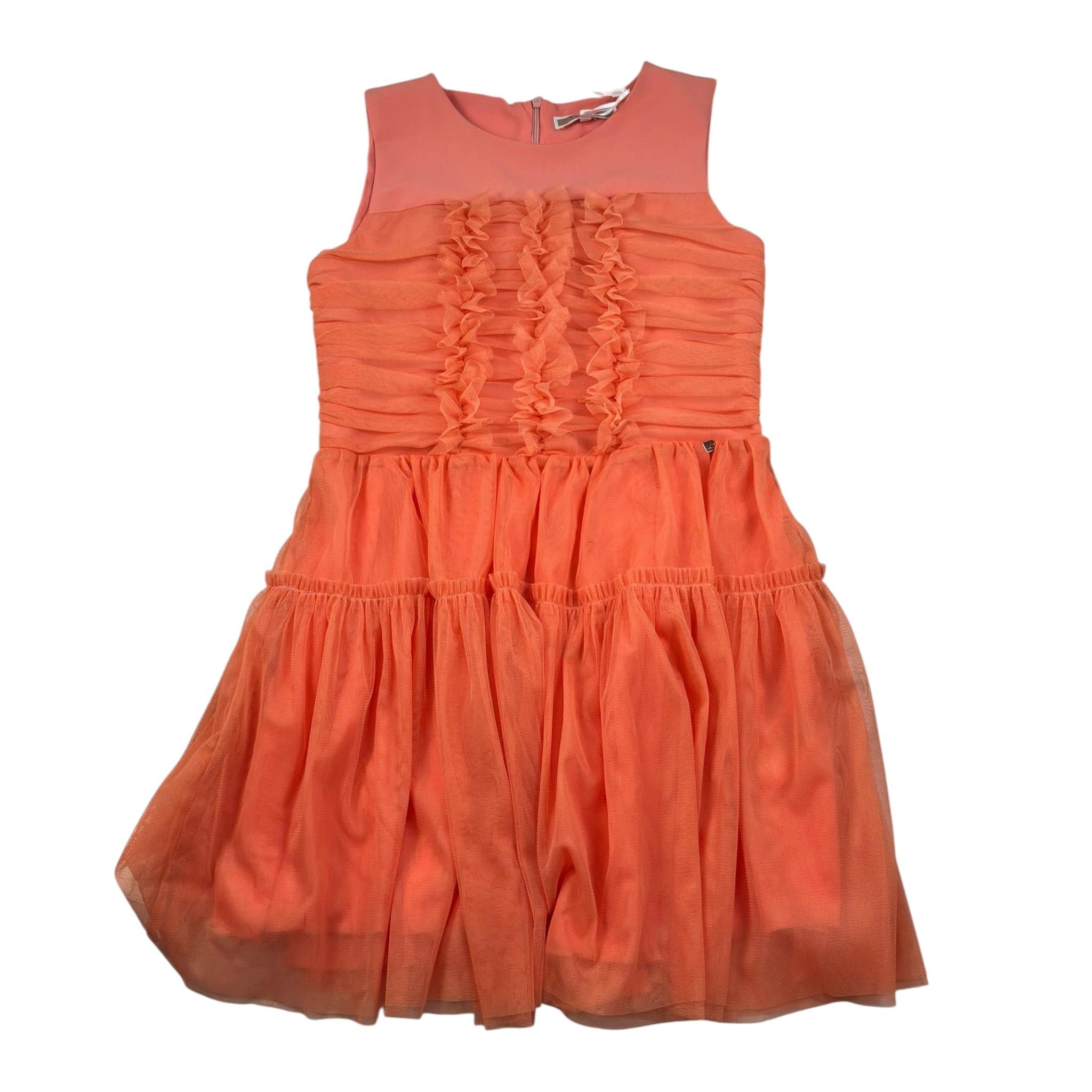 Kocca Abito Giromanica Tinta Unita con Tulle per Bambina CIRFEY ARANCIONE Kocca 