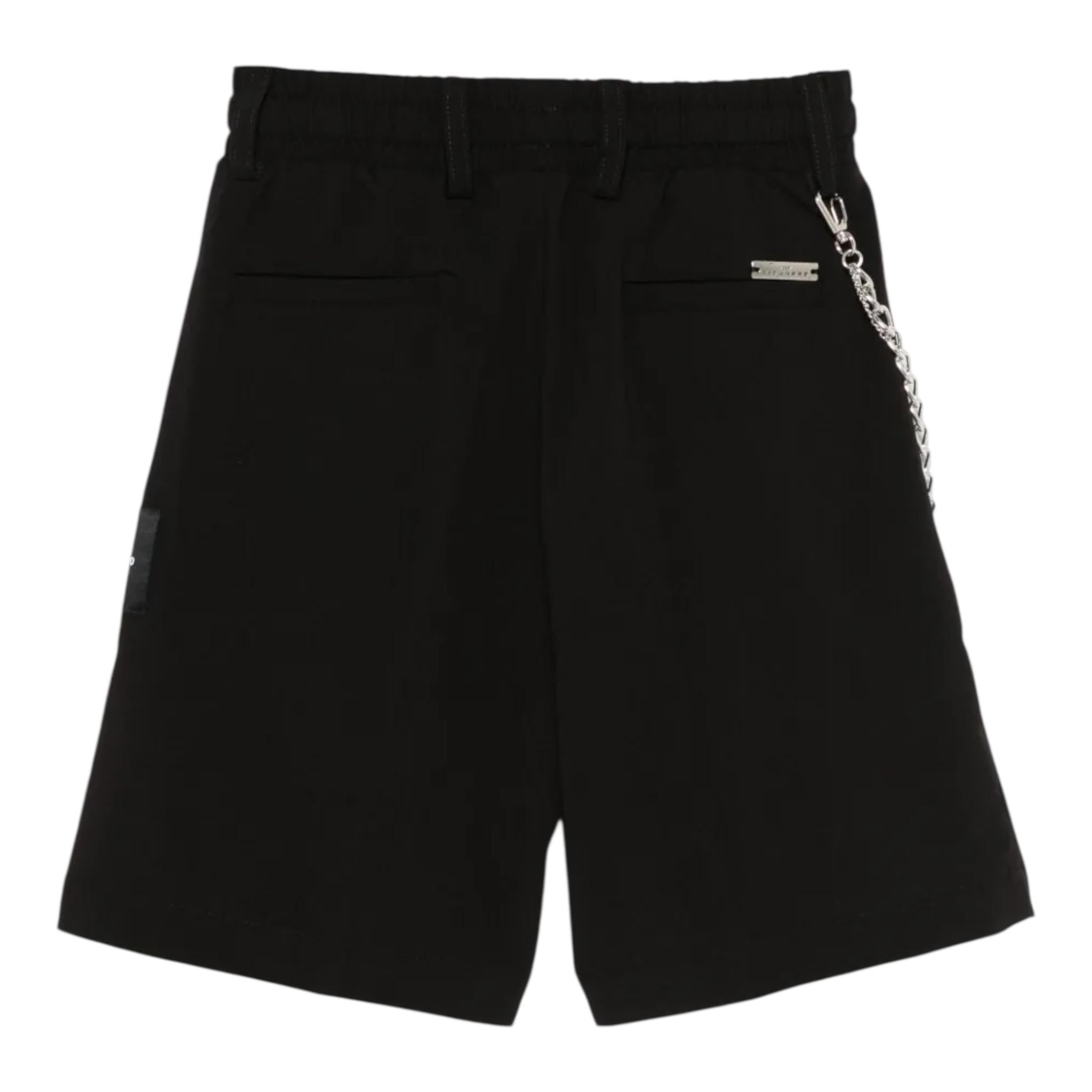 John Richmond Bermuda Tinta Unita con Elastico In Vita per Bambino RBP25226BEX NERO JOHN RICHMOND 