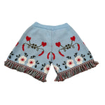 VICOLO short in maglia tinta unita con stampa Azzurro per Bambina 3142SW00050 AZZURRO VICOLO 