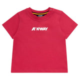 K-Way Einfarbiges T-Shirt mit Rundhalsausschnitt und Erdbeer-Logo für Baby-Mädchen