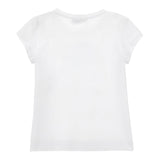 Monnalisa T-Shirt Girocollo Tinta Unita con Applicazioni per Bambina 11E628X BIANCO MONNALISA 