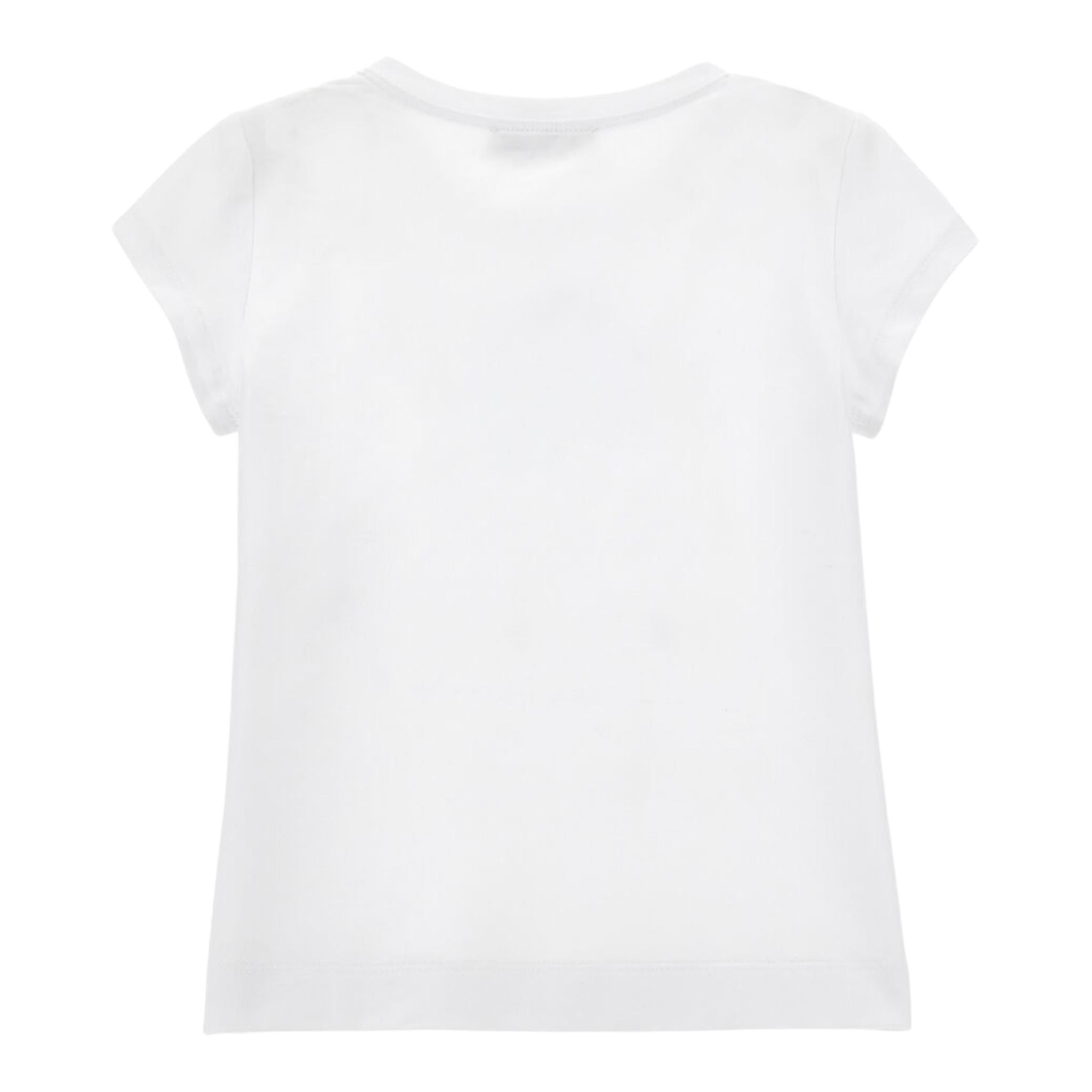 Monnalisa T-Shirt Girocollo Tinta Unita con Applicazioni per Bambina 11E628X BIANCO MONNALISA 