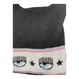 Chiara Ferragni Einfarbiges T-Shirt mit bedrucktem Armloch Schwarz für Mädchen