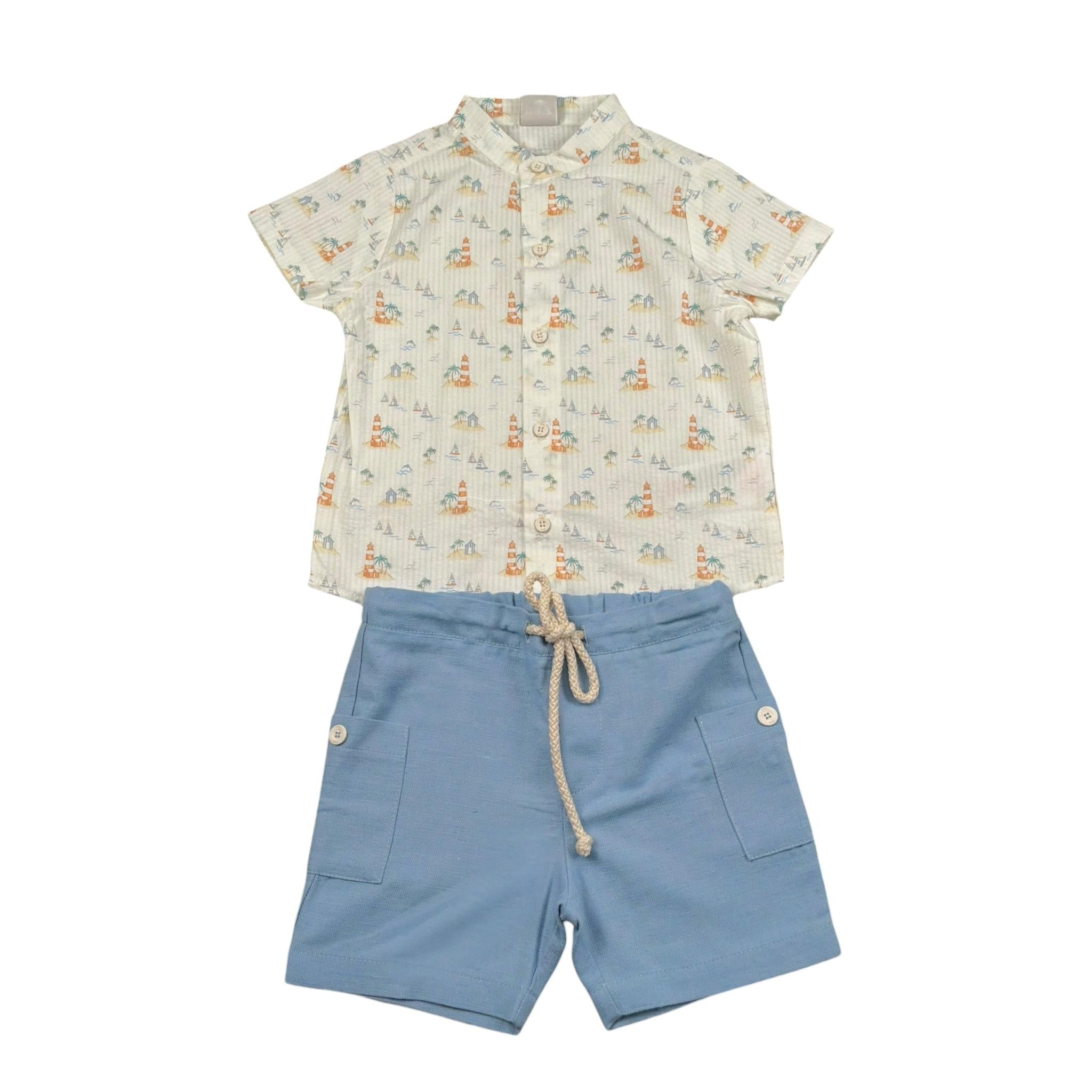 Paz Rodriguez Completo 2 Pezzi Camicia-Bermuda per Neonato 006151526 BIANCO PAZ RODRIGUEZ 