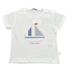 Laranjinha T-Shirt Girocollo Tinta Unita con Stampa per Neonato 92907V5840A61 BIANCO LARANJINHA 