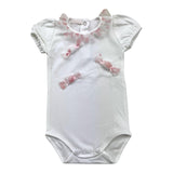 Ninnaoh Kompletter Body-Rock Zweifarbig Weiß/Rosa für Baby Mädchen