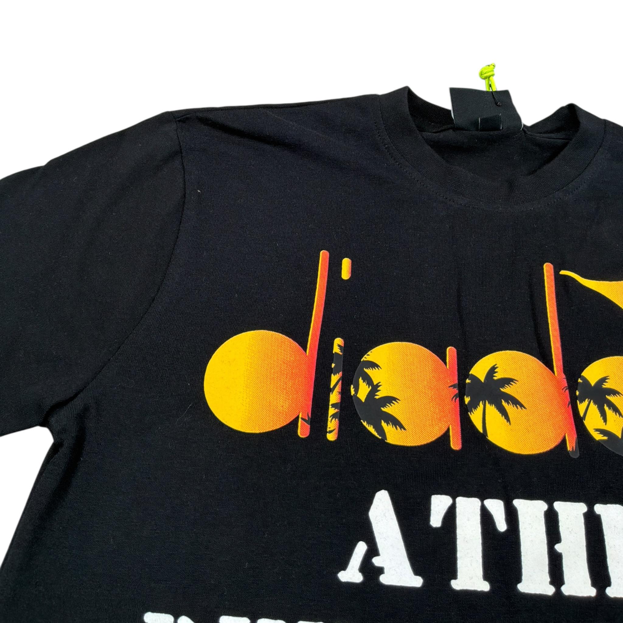 Diadora Tshirt Girocolo tinta unita con Stampa Nero per Bambino S4DIJBTH010 NERO DIADORA 