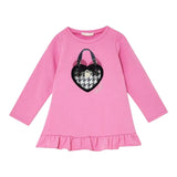LIU JO abito in felpa girocollo tinta unita con stampa Rosa per Bambina KF4107JXXX ROSA LIU JO 