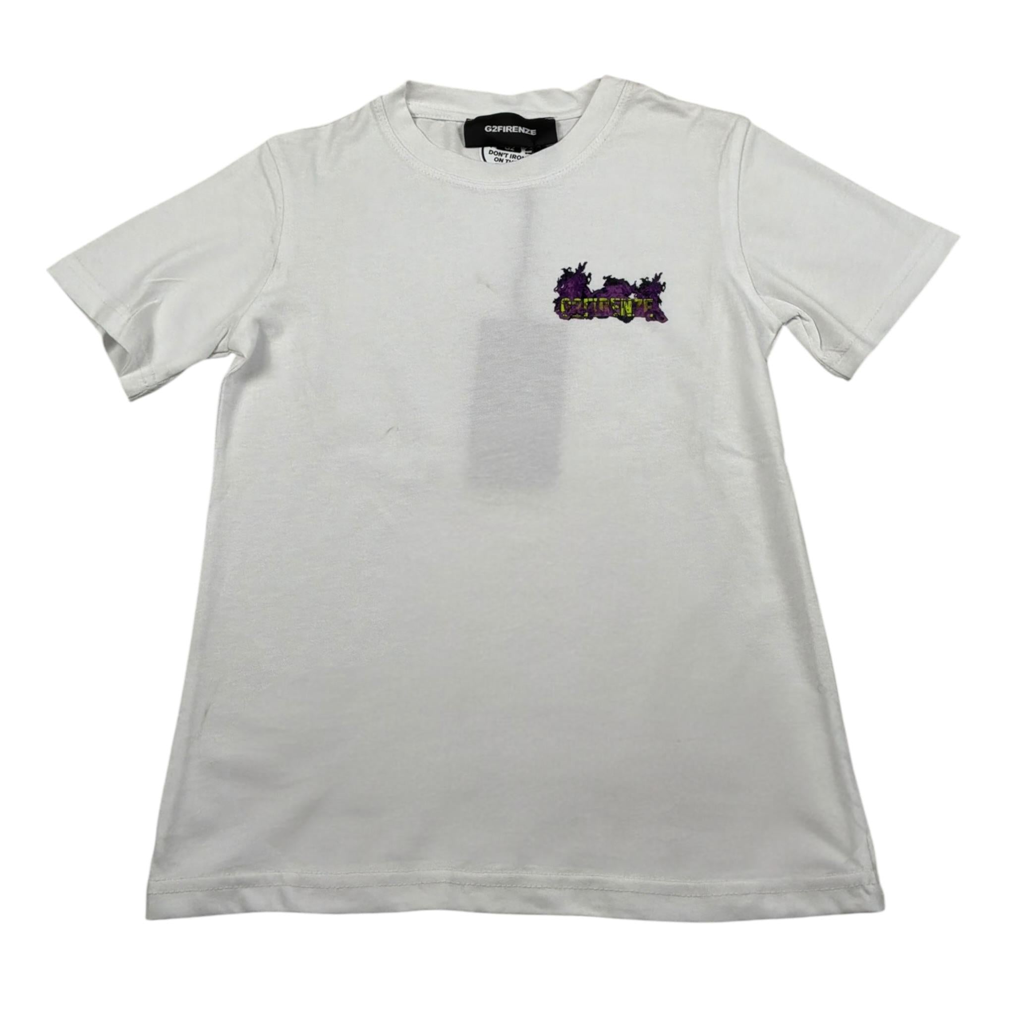 G2Firenze Tshirt Girocolo tinta unita con Stampa Bianco per Bambino SMOKE BIANCO G2FIRENZE 