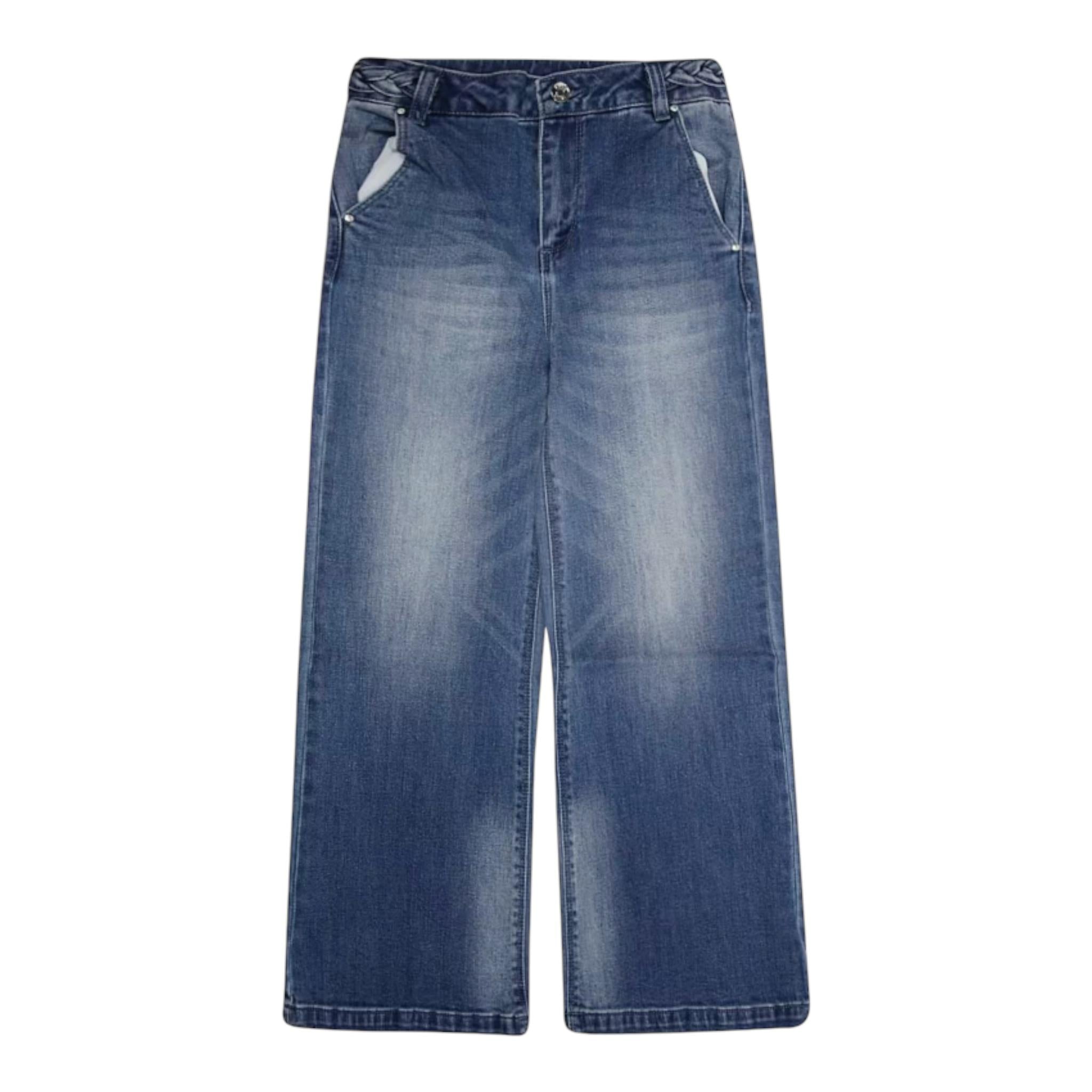 LIU JO jeans tinta unita modello palazzo Blu per Bambina GF4122 BLU LIU JO 