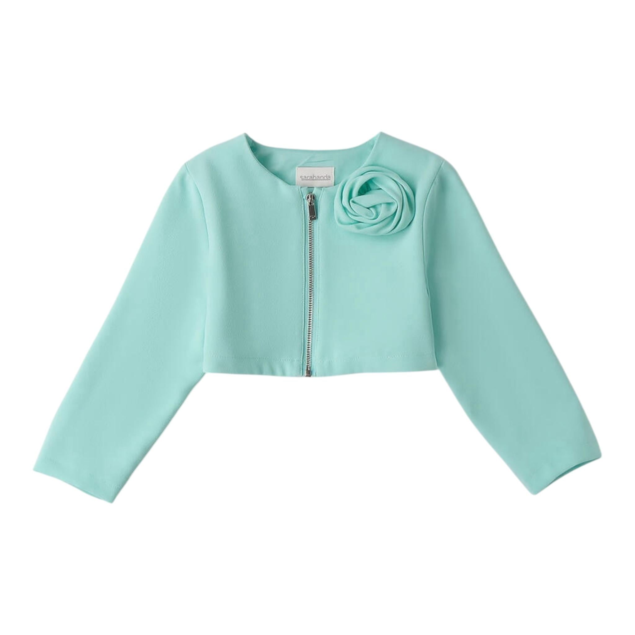 Sarabanda giacca Tinta Unita con Zip per Bambina 0B354 VERDE ACQUA SARABANDA 