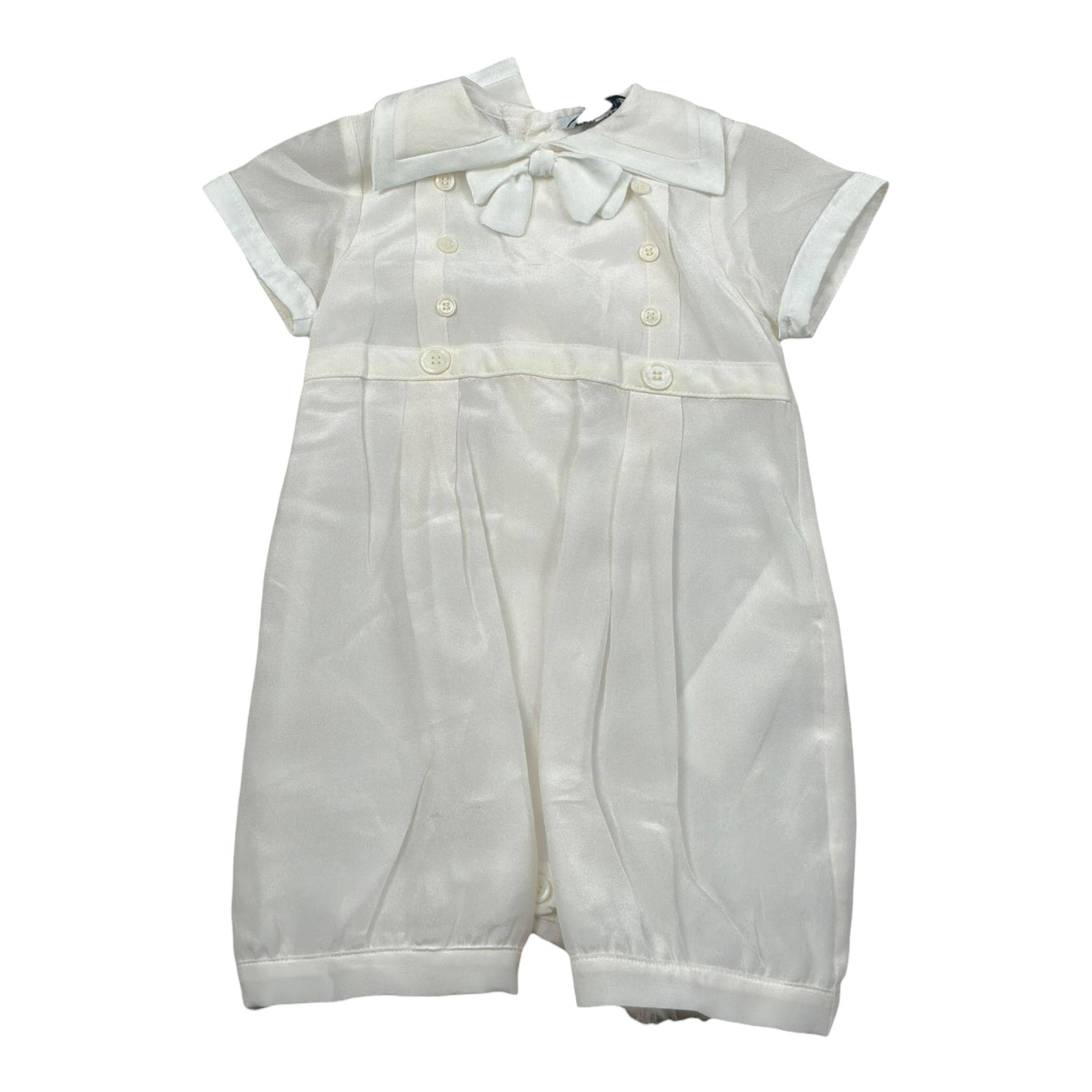 Aletta Pagliaccetto Tinta Unita con Bottoni per Neonato MA22027 PANNA ALETTA 